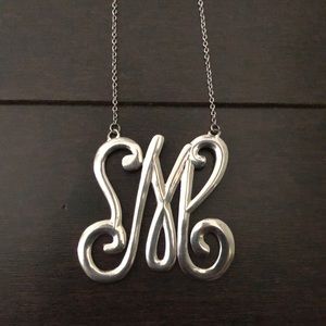 M Monogram Silver Necklace